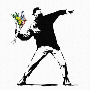 �o���N�V�[ �f�U�C�� Banksy Design ���{���K���C�Z���X �ԓ��� bdld-1907-002 M�T�C�Y 30cm×30cm �A�[�g�p�l�� �t�@�u���b�N�p�l�� �A�[�g�{�[�h �Ǌ|�� ���{�� ���b�s���O�t�� �X�� �J�t�F ���E���W 