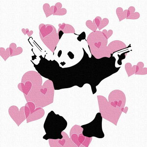 �o���N�V�[ �f�U�C�� Banksy Design ���{���K���C�Z���X �E�H�[���f�R �p���_ bdld-1907-004 XL�T�C�Y 100cm×100cm �A�[�g�p�l�� �t�@�u���b�N�p�l�� �A�[�g�{�[�h �Ǌ|�� ���{�� ���b�s���O�t�� �X�� 