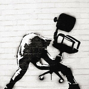 �o���N�V�[ �f�U�C�� Banksy Design ���{���K���C�Z���X ���m�N�� bdld-1907-008 L�T�C�Y 57cm×57cm �A�[�g�p�l�� �t�@�u���b�N�p�l�� �A�[�g�{�[�h �Ǌ|�� ���{�� ���b�s���O�t�� �X�� �J�t�F ���E��
