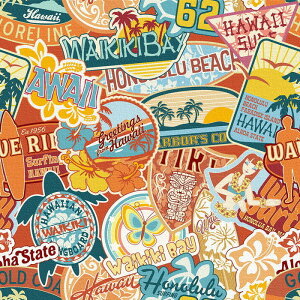 ハワイアンステッカー popa-1803-010 Mサイズ 30cm×30cm アートパネル ファブリックパネル アートボード 壁掛け 日本製 ラッピング付き 店舗 カフェ ラウンジ ロビー ホテル 法人 lib-popa-1803-010-m ア