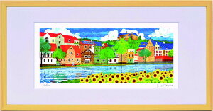 はり たつお 夏のマールブルクとひまわり S C1101 418x218x25mm ZTH-61304 bic-10185491s1 アートパネル アートボード 壁紙 装飾フィルム 送料無料 北欧 モダン 家具 インテリア ナチュラル テイスト 新生