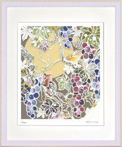 平石 智美 葡萄と栗鼠 C4319 375x452x27mm ZTH-62216 アート 絵 フレーム bic-10387720s1 アートパネル アートボード 壁紙 装飾フィルム 送料無料 北欧 モダン 家具 インテリア ナチュラル テイスト 新生活