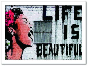 �o���N�V�[ Banksy �C���e���A�A�[�g Life is beautiful ���C�t�E�C�Y�E�r���[�e�B�t�� VS-1003WH-A4 �t���[���J���[�F�z���C�g �T�C�Y�FA4 �X�� �J�t�F ���E���W ���r�[ �z�e�� �@�l kar-10054179s2 �A�[�g