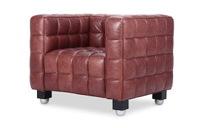 ヨーゼフ・ホフマン クーブス ソファ 1P KUBUS Sofa 1P アニリンレザー 本革 3年保証付 デザイナーズ ジェネリック家具 リプロダクト inv-8014ba-ani ソファ ソファ ソファベッド 送料無料 北欧 モダ