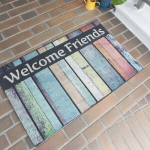 ドアマット 約W76×D46 厚み:7mm 玄関マット ドアマット 水洗い可 モダン 北欧 おしゃれ レトロ ヴィンテージ アンティーク ずれにくい ゴム 滑りにくい 薄い 薄型 室内 敷物 azu-lfs-753 あす楽 玄