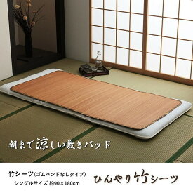竹 シーツ ネゴザ 丈夫 ひんやり 涼しい 夏 抗菌防臭 消臭 シングル 90×180cm ゴムバンドなし ブラウン ihk-1100300012401