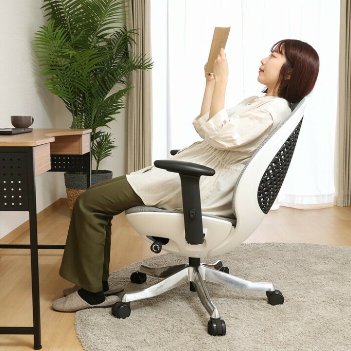 楽天市場】チェア 肘付き OVO ホワイト WH PYJAVP 幅660×奥行655×高さ 
