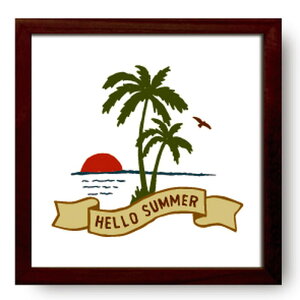 �T�C���t���[�� �n���[�T�}�[ SIGN FRAME Hello Summer 220x220x20 snw-zsf-52137 �A�[�g�p�l�� �A�[�g�{�[�h �ǎ� �����t�B���� �������� �k�� ���_�� �Ƌ� �C���e���A �i�`������ �e�C�X�g �V���� �I�X�X