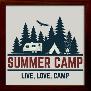 �T�C���t���[�� �T�}�[�L�����v Sign Frame Summer Camp 220x220x20 snw-zsf-53024 �A�[�g�p�l�� �A�[�g�{�[�h �ǎ� �����t�B���� �������� �k�� ���_�� �Ƌ� �C���e���A �i�`������ �e�C�X�g �V���� �I�X