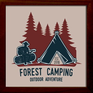 �T�C���t���[�� �t�H���X�g�L�����v Sign Frame Forest Camping 220x220x20 snw-zsf-53030 �A�[�g�p�l�� �A�[�g�{�[�h �ǎ� �����t�B���� �������� �k�� ���_�� �Ƌ� �C���e���A �i�`������ �e�C�X�g �V����