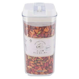 フードストッカー ペット用 1100ml クリア 完成品 W100×D100×H200mm 0.3kg fj-56353