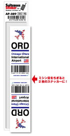 AP089 ORD Chicago O'Hare オヘア国際空港 North America 空港コードステッカー 旅行 空港 エアポート スリーレター 3LTR グッズ