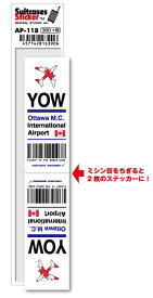 AP118 YOW Ottawa M C オタワ マクドナルド カルティエ国際空港 North America 空港コードステッカー 旅行 空港 エアポート スリーレター 3LTR グッズ