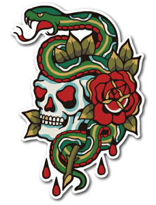 oCJ[XebJ[ BIKER STICKER oCN n[[ wbg XJ&[Y LEFT ROSE BK012  XebJ[ OOK