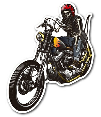 楽天市場 バイカーステッカー Biker Sticker バイク ハーレー ヘルメット スカル バイク Left 骸骨 ドクロ Bk017 車 ステッカー 屋外ok ゼネラルステッカー