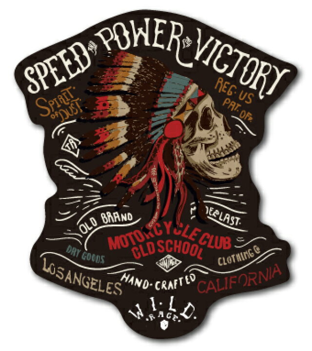 楽天市場 バイカーステッカー Biker Sticker バイク ハーレー ヘルメット インディアンスカル 01 骸骨 ドクロ Bk018 車 ステッカー 屋外ok ゼネラルステッカー