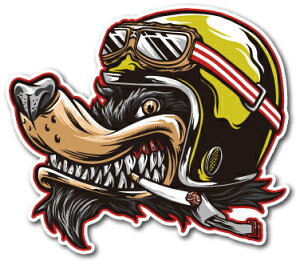 oCJ[XebJ[ BIKER STICKER oCN n[[ wbg wbghbO LEFT DOG  BK027  XebJ[ OOK