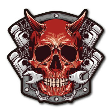楽天市場 バイカーステッカー Biker Sticker バイク ハーレー ヘルメット デビルスカル 悪魔 骸骨 Bk044 車 ステッカー 屋外ok ゼネラルステッカー