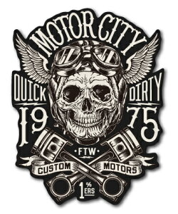 oCJ[XebJ[ BIKER STICKER oCN n[[ wbg MOTOR CITY XJ Be[W BK041  XebJ[ OOK
