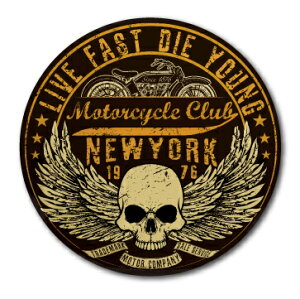 oCJ[XebJ[ BIKER STICKER oCN n[[ wbg LIVE FAST DIE YOUNG XJ Be[W BK042  XebJ[ OOK