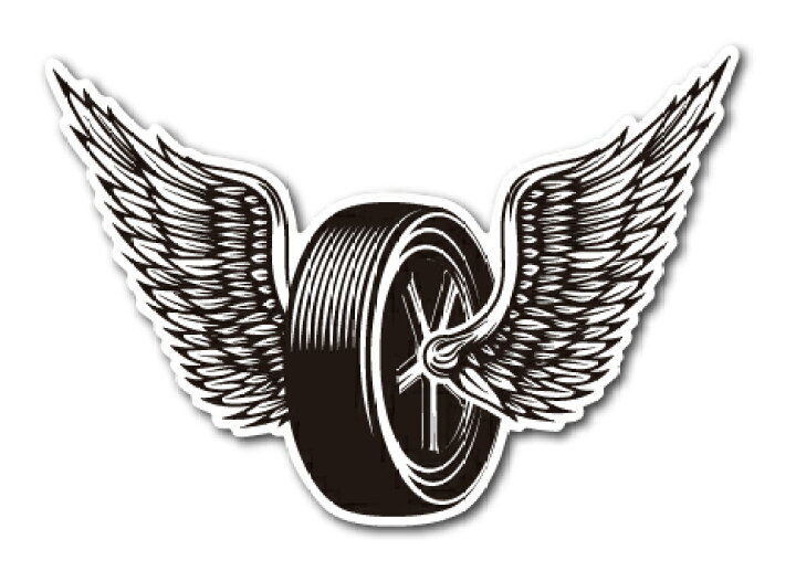 楽天市場 バイカーステッカー Biker Sticker バイク ハーレー ヘルメット タイヤ ホイール Wing 羽根 Bk050 車 ステッカー 屋外ok ゼネラルステッカー