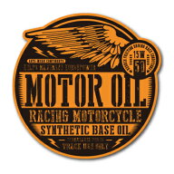 バイカーステッカー BIKER STICKER バイク ハーレー ヘルメット MOTOR OIL WING 羽根 ヴィンテージ サー…