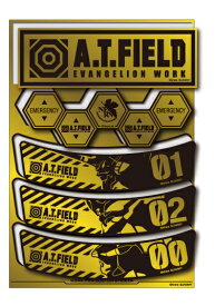 A.T.FIELD ステッカー シートタイプ 横長 ATF029G 鏡面 ゴールド エヴァンゲリオン ヘルメット バイク 車 ツール ワークブランド グッズ