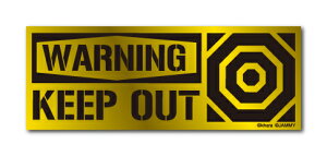 A.T.FIELD ステッカー KEEP OUT ATF014G 鏡面 ゴールド エヴァンゲリオン ヘルメット バイク 車 ツール ワークブランド グッズ