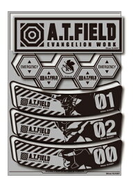 A.T.FIELD ステッカー シートタイプ 横長 ATF029R 反射素材 エヴァンゲリオン ヘルメット バイク 車 ツール ワークブランド グッズ