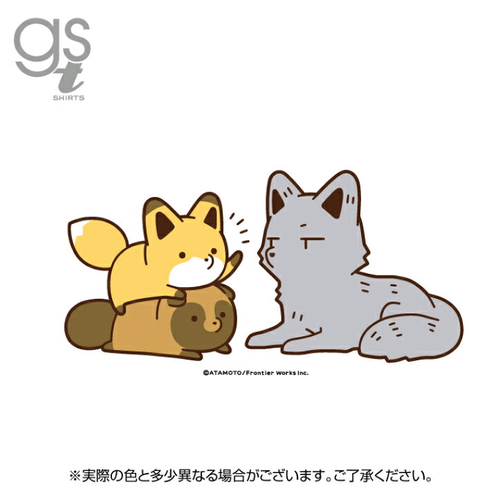 楽天市場 ネット限定商品 タヌキとキツネ Tシャツ あいさつ キャラクターtシャツ レディースサイズ M L Sns コミック イラスト タヌキツ 可愛い Gst054 Gs 公式グッズ ゼネラルステッカー