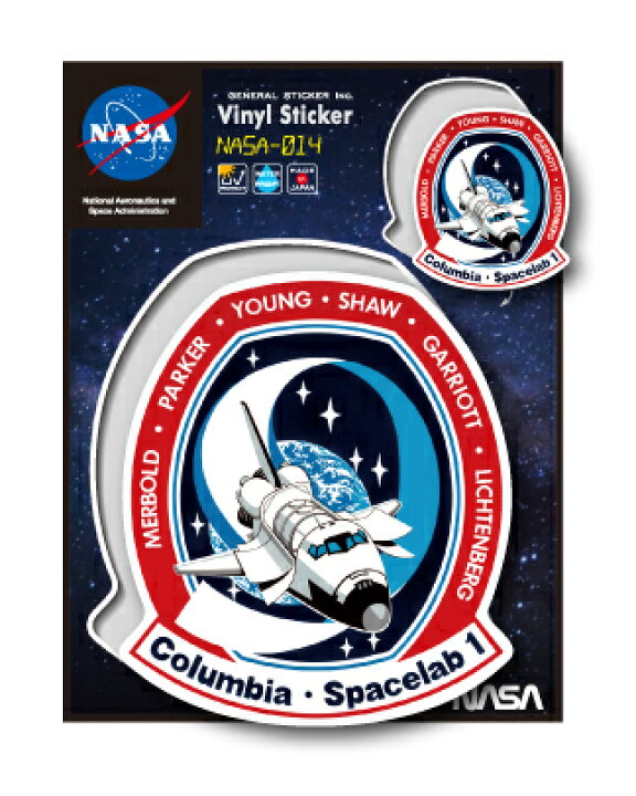 楽天市場 Nasaステッカー Columbia ロゴ エンブレム 宇宙 スペースシャトル Nasa014 グッズ ゼネラルステッカー