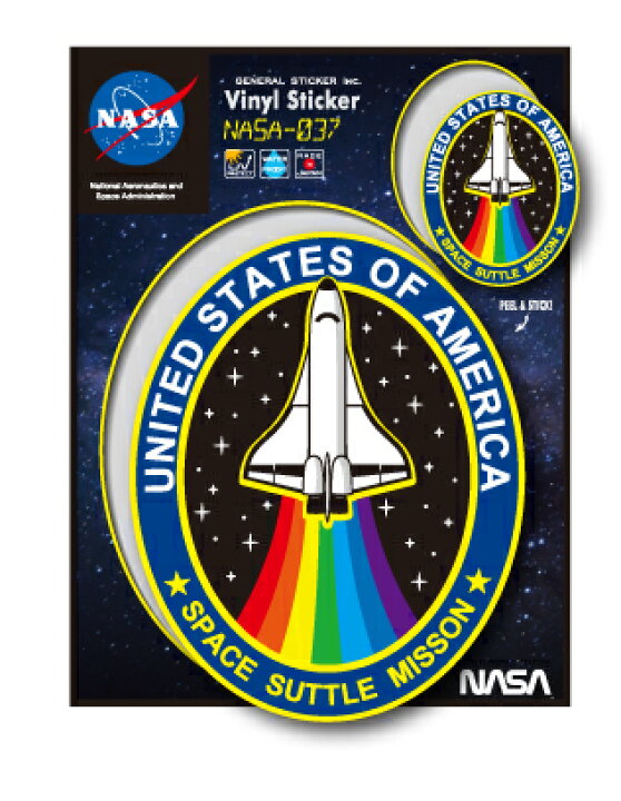 楽天市場 Nasaステッカー Space Suttle Misson ロゴ エンブレム 宇宙 スペースシャトル Nasa037 グッズ ゼネラル ステッカー