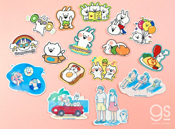 楽天市場】うさぎゅーん Usagyuuun!!! キャラクターステッカー ダイカット うさぎ イラスト シュール ゆるかわ LINE スタンプ USG005 gs 公式グッズ : ゼネラルステッカー