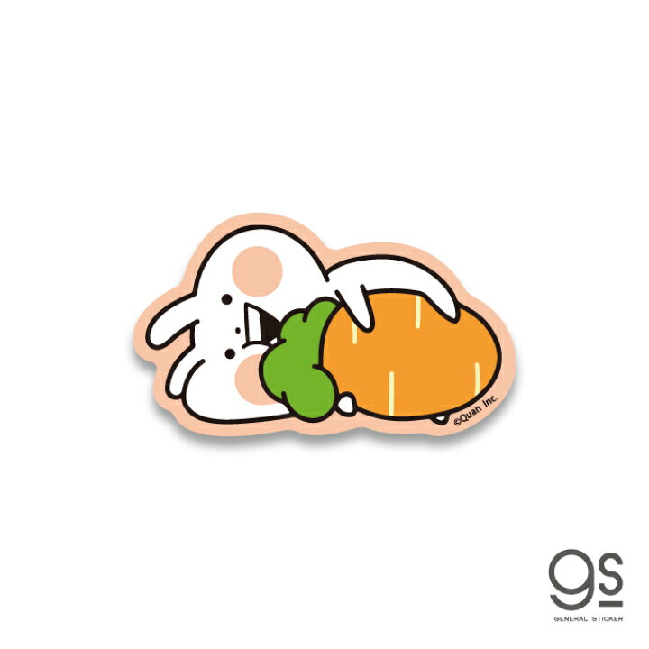 楽天市場 うさぎゅーん にんじん抱き枕 キャラクターステッカー ダイカット うさぎ イラスト シュール ゆるかわ Line スタンプ Usg008 Gs 公式グッズ ゼネラルステッカー