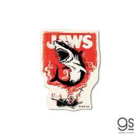 ジョーズ ダイカットミニステッカー JAWS 船炎上 映画 シリーズ サメ ユニバーサル アトラクション おしゃれ アメリカ 70's イラスト gs 公式グッズ JWS-011