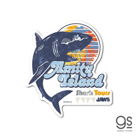 ジョーズ ダイカットステッカー Amity Island 映画 シリーズ サメ ユニバーサル アトラクション おしゃれ アメリカ 70's イラスト gs 公式グッズ JWS-013