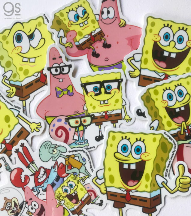楽天市場 スポンジ ボブ ボブ パトリック キャラクターステッカー アメリカ アニメ Spongebob ダイカットステッカー Spo006 Gs 公式グッズ ゼネラルステッカー