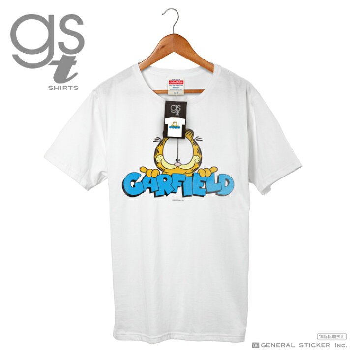 楽天市場 ネット限定商品 ガーフィールド キャラクターtシャツ Garfield レディースサイズ M L アメリカ アニメ Garfield 猫 オマケ付き Gf033 Gs 公式グッズ ゼネラルステッカー