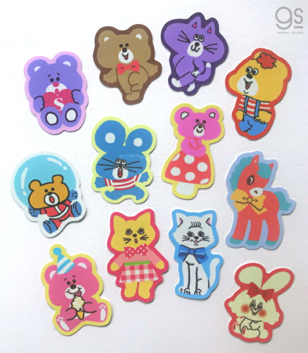 楽天市場 Swimmer クマ ボーダー ミニステッカー キャラクターステッカー スイマー ブランド イラスト かわいい パステル レトロ 雑貨 Swm015 Gs 公式グッズ ゼネラルステッカー