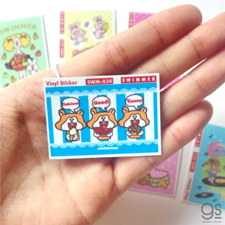 楽天市場 Swimmer Food ミニステッカー キャラクターステッカー スイマー ブランド イラスト かわいい パステル レトロ 雑貨 Swm034 Gs 公式グッズ ゼネラルステッカー