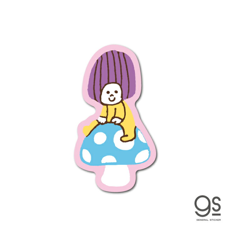 楽天市場 Swimmer キノコ 女の子 ミニ キャラクターステッカー スイマー ブランド イラスト かわいい パステル レトロ 雑貨 Swm048 Gs 公式グッズ ゼネラルステッカー