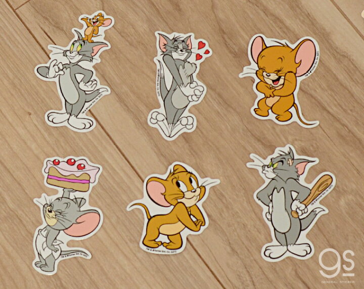 楽天市場 トムとジェリー ミニステッカー キャラクターステッカー アメリカ アニメ Tom And Jerry 人気 かわいい Tj001 Gs 公式グッズ ゼネラルステッカー