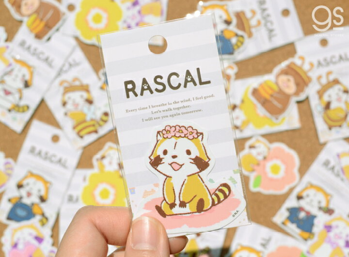 楽天市場】ラスカル ミニステッカー ひょっこり お花 キャラクター 