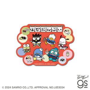 サンリオキャラクターズ ダイカットステッカー はぴだんぶい 日本食 sanrio キャラクター インバウンド 日本 和風 JAPAN お土産 可愛い gs 公式グッズ SAN155