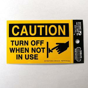 USSL001 CAUTION TURN OFF