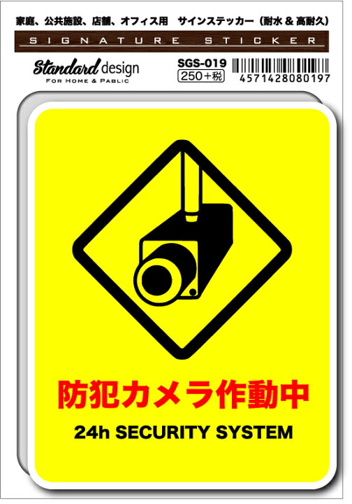 SGS019 サインステッカー 防犯カメラ作動中 ステッカー 識別 標識 注意 警告 ピクトサイン ピクトグラム ゼネラルステッカー