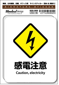 SGS069 サインステッカー 感電注意 Caution electricity ステッカー 識別 標識 注意 警告 ピクトサイン ピクトグラム