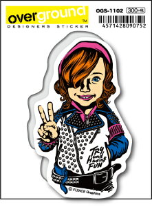 OGS1102 Flyace Graphics PUNK GIRL アーティストグッズ イラストレーター ステッカー