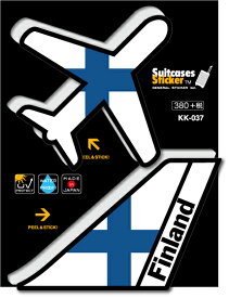 機体国旗ステッカー フィンランド FINLAND KK037 トラベル ステッカー 旅行 飛行機 国旗 フラッグ グッズ