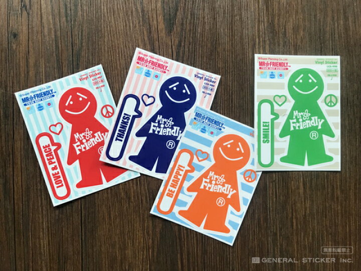 楽天市場】【全4種セット】 Mr.Friendly ステッカー ミスター 